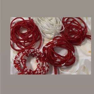 Elegant Red and White waist bead set